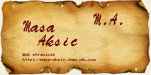Maša Aksić vizit kartica